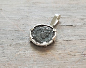 Handmade Coin Pendant, medieval necklace, ancient coin Necklace, silver pendant Necklace, Gift for Boyfriend, Authentic coin jewelry