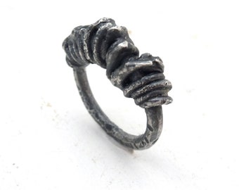 Chunky silver men ring, oxidized silver jewelry, organic jewelry, Industrial jewelry, contemporary jewelry, raw silver jewelry, artisan ring
