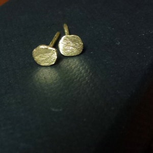 Dot earrings, Gold post earrings, textured earrings, 18K Gold earrings, Freeform silver earrings, Organic earrings, brushed jewelry