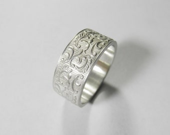 Massive filigree silver wedding band, Silver Wedding Ring, men wedding ring, women wedding ring, victorian band, filigree jewelry