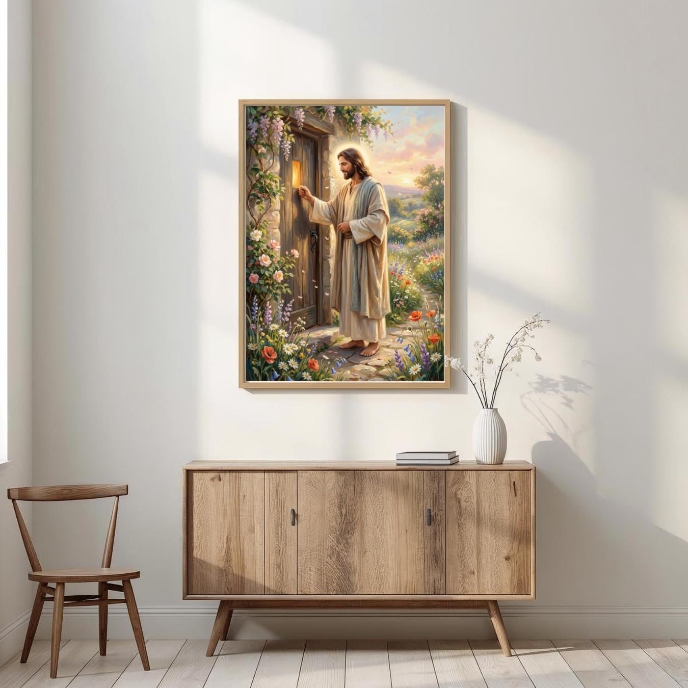 Jesus Knocking on Door Wall Art Printable, Christ at the Door Painting ...