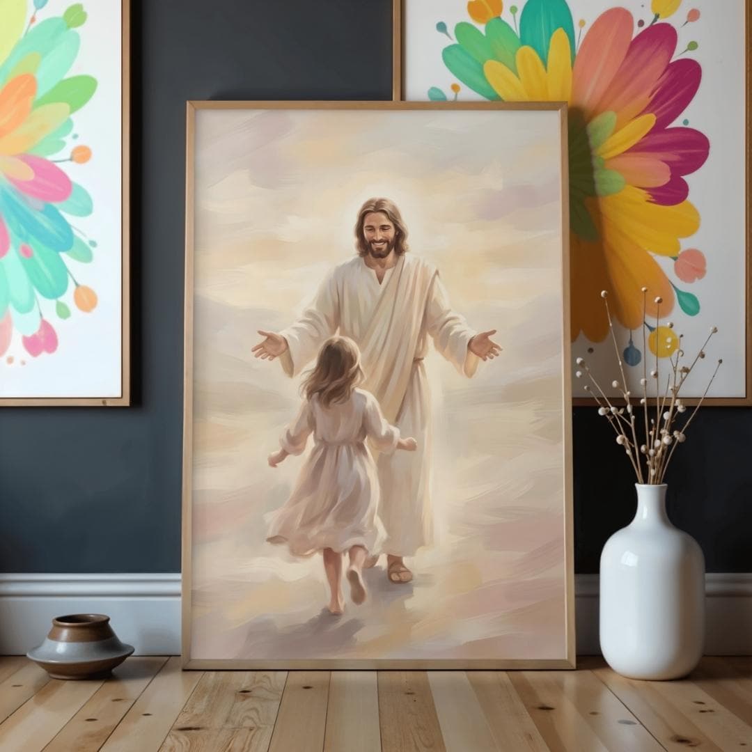 Welcome Home Jesus Art With Girl, Christian Wall Art Printable, LDS ...