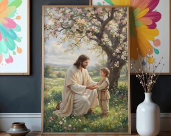 Jesus and Little Boy, Jesus and Kids, Jesus with Children, Jesus Art, Jesus Teaching Children, Bible Art