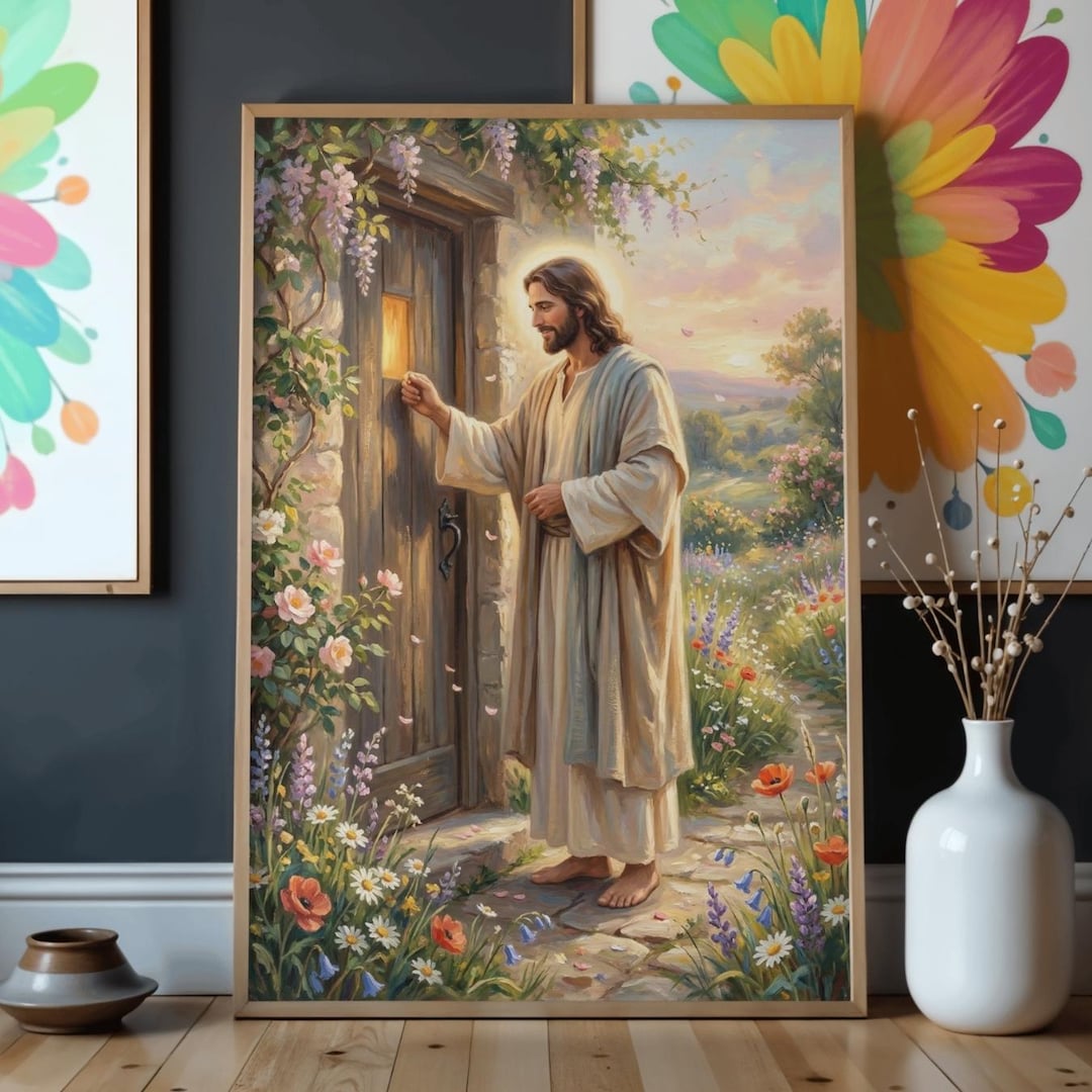 Jesus Knocking on Door Wall Art Printable, Christ at the Door Painting ...