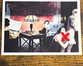 Nude Postcard The Reading Room Postcard by Guy Johnson 1983 American Photorealist Painting Art Unlimited 1990s Vintage 4x6 Nude Art