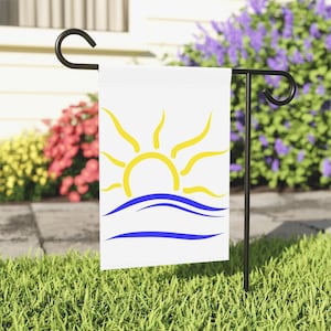 Universal Naturist Symbol Garden Banner Outdoor Nudist Flag Sun and Wave Naturism Yard Decor Body Positive Nudist Patio Sign