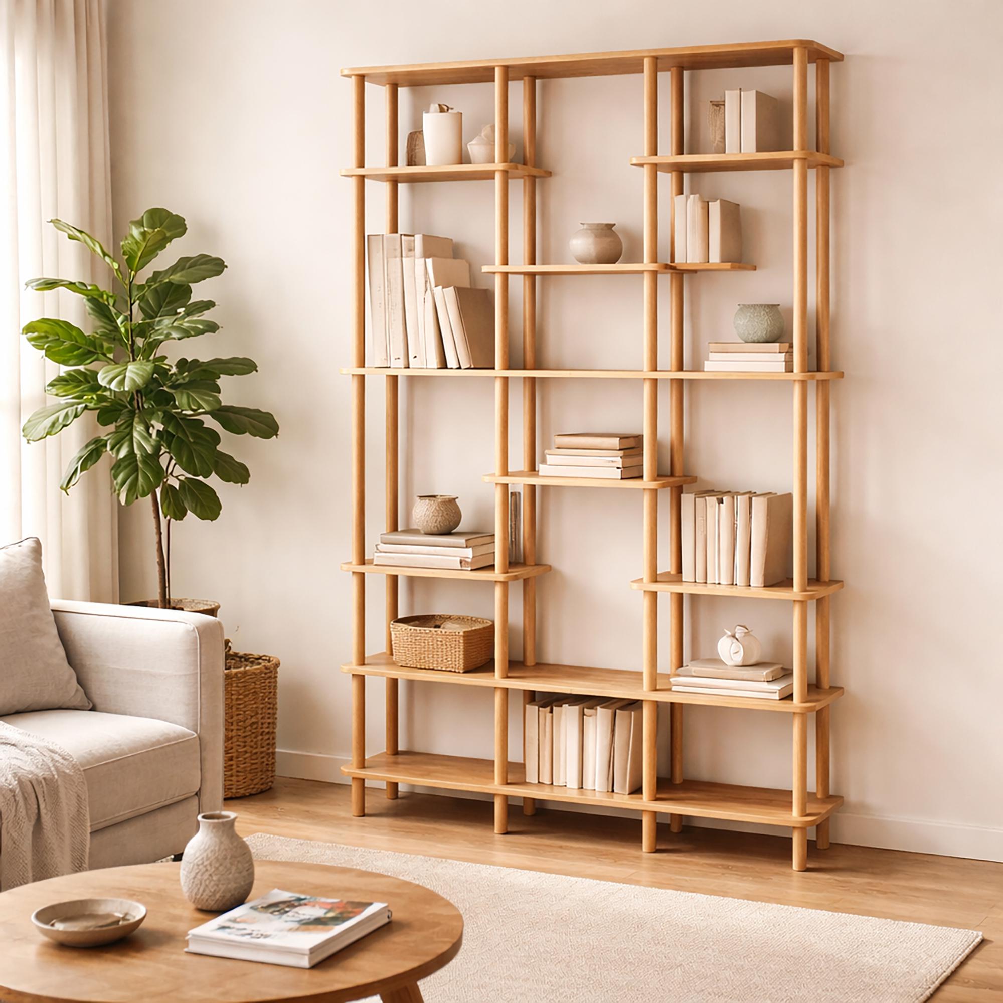 Handcrafted Solid Beech Wood Bookcase . Designer Room Divider - Etsy