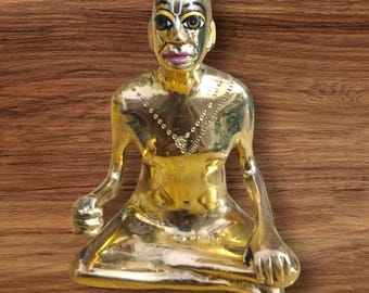 6inch/15cm Brass Srila Prabhupada  Idol ISKCON Founder Statue Hindu Guru Murti for Pooja Vaishnava Decor Spiritual Gift for Krishna Devotees