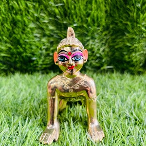 4inch/12cm Pure brass ashthdhatu shri bal radha rani,Hand Painted  Bal Radha Rani Deity,radha rani statue, vrindavan radha,baby radha idol