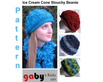 Patron pour bonnet ample en cornet de crème glacée