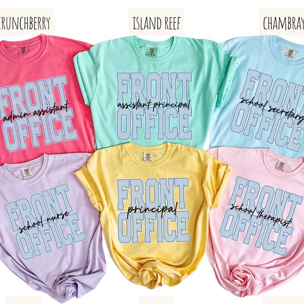 Comfort Colors Front Office Crew Shirts Personalized Admin Team T-Shirt Back to School Front Office Gift School Administration Matching Tee