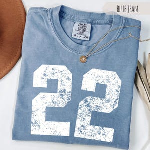 Custom Number football Game Shirt, Comfort Colors Game Day Shirt, School Team Number Shirt, Personalized Sport Number Tee, Custom Sports Tee