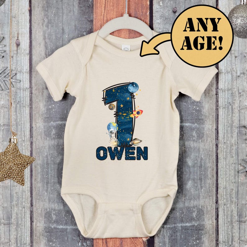 Outer Space Birthday Shirt: 1st Trip Around Sun, Family Astronaut Tee image 2