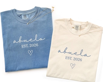 Abuelo Abuela Matching T-Shirts: Spanish Grandparent Pregnancy Announcement