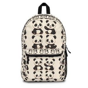 Cute Panda Backpack, Adorable Kids School Bag, Animal Lover Accessory, Back to School Gift, Panda Pattern Rucksack