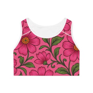 Floral Sports Bra, Comfortable Workout Top, Activewear for Women, Fitness Apparel, Gym Essentials, Yoga Bra, Sports Wear