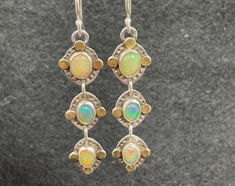 Ethiopian opal earrings, dangle earrings