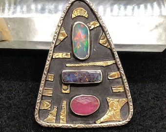 Gemstone ring, statement ring, opal ring