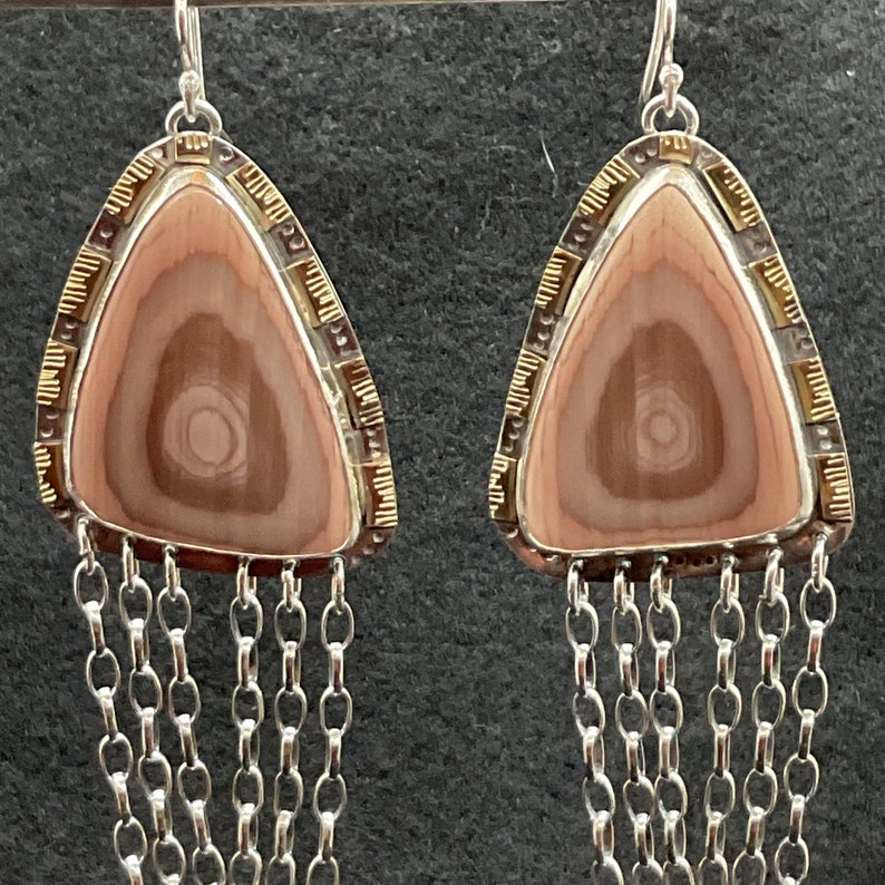 Imperial Jasper earrings, pink earrings image 2