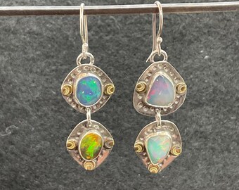 Opal earrings, dangle earrings