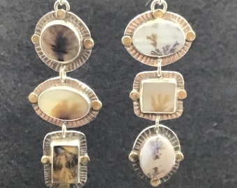 Dendritic Agate earrings, Handmade earrings