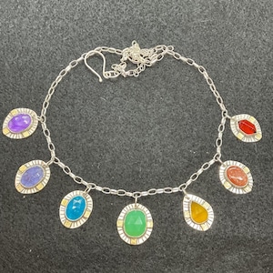gemstone rainbow necklace