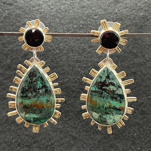 green earrings, agate earrings