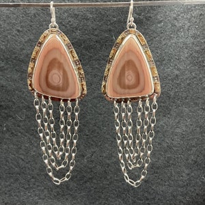 Imperial Jasper earrings, pink earrings image 1
