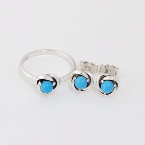 pandora 925 sterling silver december birthstone eternity circle ring stud earrings