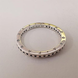 pandora -hearts & pandora logo ring