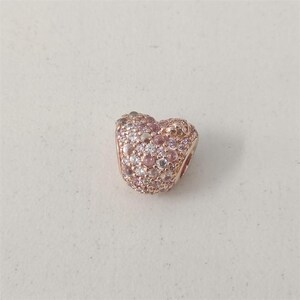 pandora new gleaming ladybird   rose gold heart charm