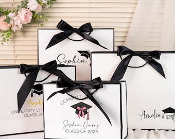 Bolsas de regalo de graduación personalizadas, bolsas de obsequios de graduación con nombre, decoración personalizada para fiestas de graduación, promoción de 2026, regalo universitario