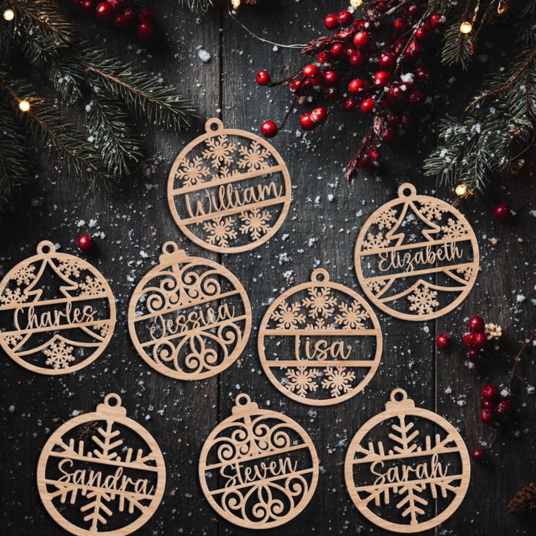Personalized Birch Plywood Christmas Ornament: Custom Engraved Holiday Keepsake