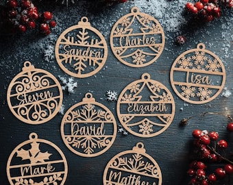 Personalized Wooden Christmas Ornament: Custom Family Keepsake