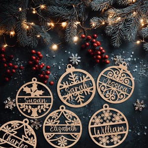 Personalized Wooden Christmas Ornament: Custom Family Keepsake