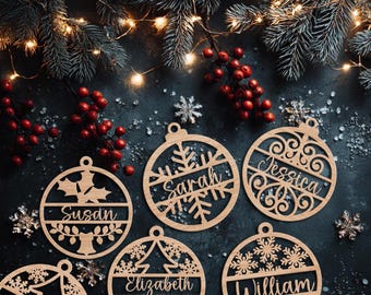 Personalized Wooden Christmas Ornament: Custom Family Keepsake