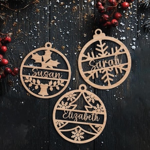 Personalized Birch Plywood Christmas Ornament: Custom Engraved Holiday Keepsake