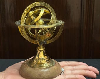 真鍮製天球儀 - ヴィンテージ占星術卓上装飾、手作り天球模型、自宅