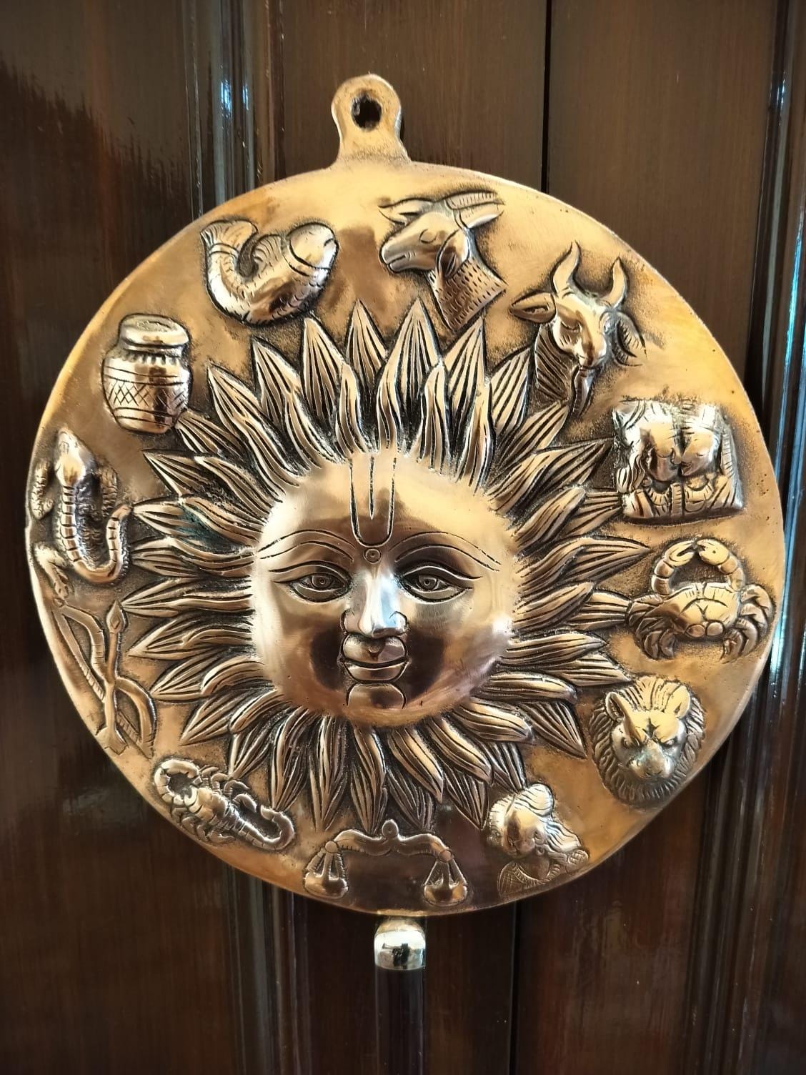 Copper Sun God Zodiac Wall Hanging: Spiritual Vastu Art - Etsy