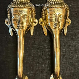 Messing boeddha-deurgrepen - spirituele woondecoratieset