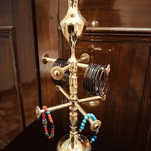 15 inch massief messing sieradenstandaard – armbandhouder – vintage ijdelheiddecor