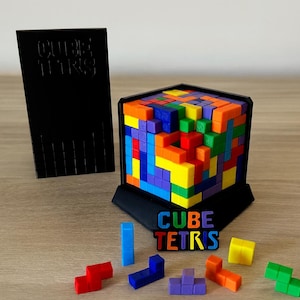 Quebra-cabeça de Blocos em Cubo Impresso em 3D – Brinquedo Geométrico Colorido para Desafiar o Cérebro e Decoração de Mesa, Presente Ideal para Jogadores e Amantes de Quebra-cabeças