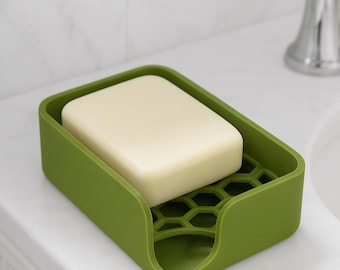 Seifenschale mit Ablauf, Seifenhalter, minimalistische Badezimmer-Seifenablage, moderne selbstentleerende Stangenhalter