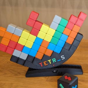 Juego de equilibrio de bloques impreso en 3D: rompecabezas apilable colorido para la diversión familiar y la decoración del hogar.