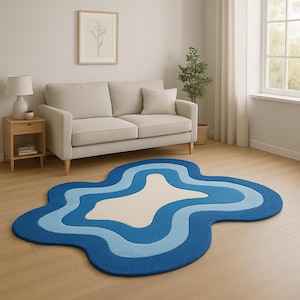 Irregular Hand Tufted Rugs 100% Wool Area Rugs | Bedroom Rugs, Living Room Rugs, Kid&#39;s Room Rugs, Office Room Rugs | 5x8 rugs, 6x9 rugs |