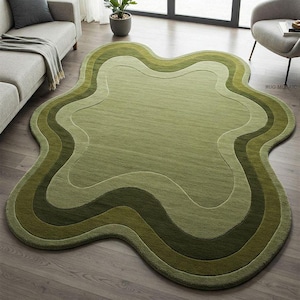 Irregular Hand Tufted Rugs 100% Wool Area Rugs | Bedroom Rugs, Living Room Rugs, Kid&#39;s Room Rugs, Office Room Rugs | 5x8 rugs, 6x9 rugs |
