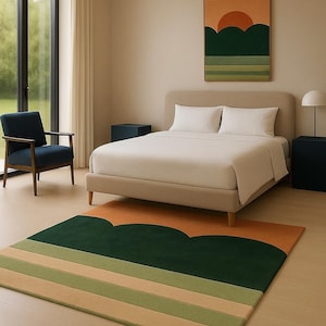 Irregular Hand Tufted Rugs 100% Wool Area Rugs | Bedroom Rugs, Living Room Rugs, Kid&#39;s Room Rugs, Office Room Rugs | 5x8 rugs, 6x9 rugs |