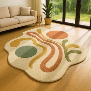 Irregular Hand Tufted Rugs 100% Wool Area Rugs | Bedroom Rugs, Living Room Rugs, Kid&#39;s Room Rugs, Office Room Rugs | 5x8 rugs, 6x9 rugs |