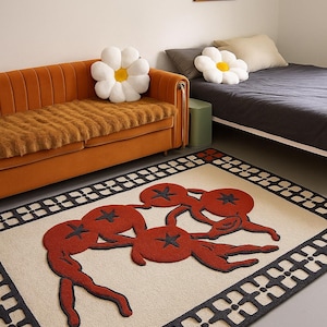 Irregular Hand Tufted Rugs 100% Wool Area Rugs | Bedroom Rugs, Living Room Rugs, Kid&#39;s Room Rugs, Office Room Rugs | 5x8 rugs, 6x9 rugs |