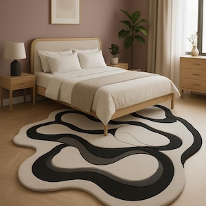 Irregular Hand Tufted Rugs 100% Wool Area Rugs | Bedroom Rugs, Living Room Rugs, Kid&#39;s Room Rugs, Office Room Rugs | 5x8 rugs, 6x9 rugs |l